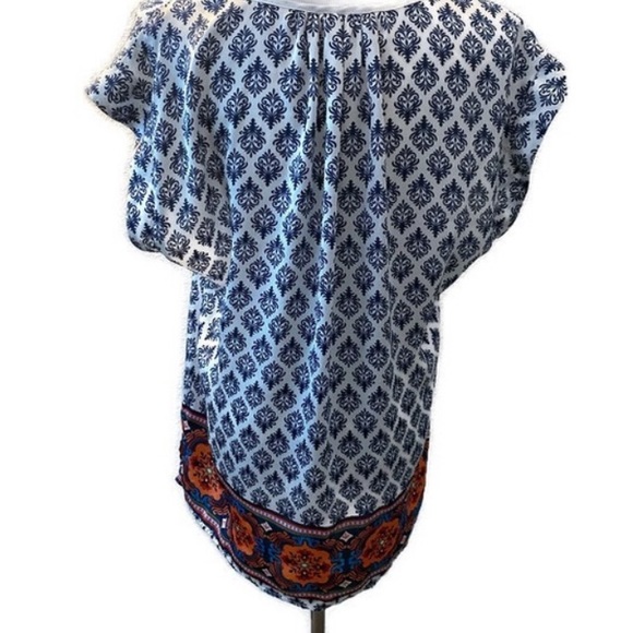 DANIEL RAINN Printed T-shirt Blouse Moroccan Print - Picture 4 of 14